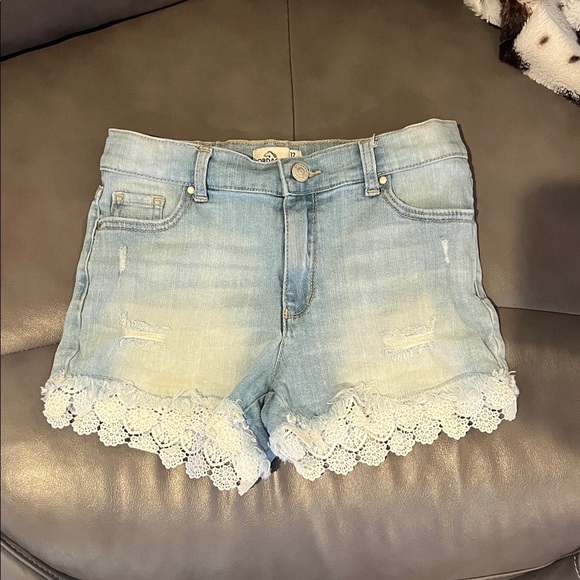 Jordache Pants - Jordache Light Blue Jean Shorts with Lace Hem